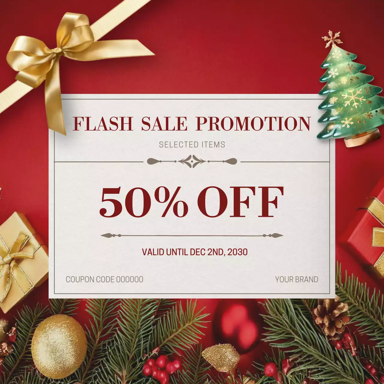 Red Classic Holiday Promotion Post