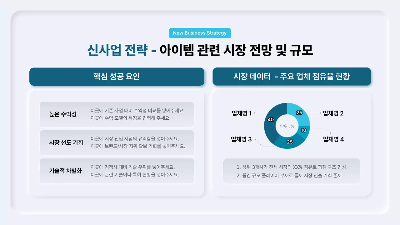 하늘색 모던 사업 전략 제안서