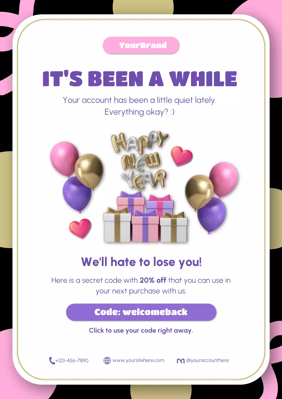 Purple Modern New Year Promotion Poster