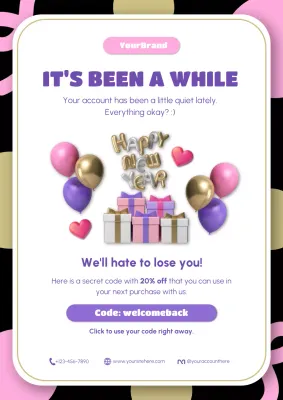 Purple Modern New Year Promotion Poster