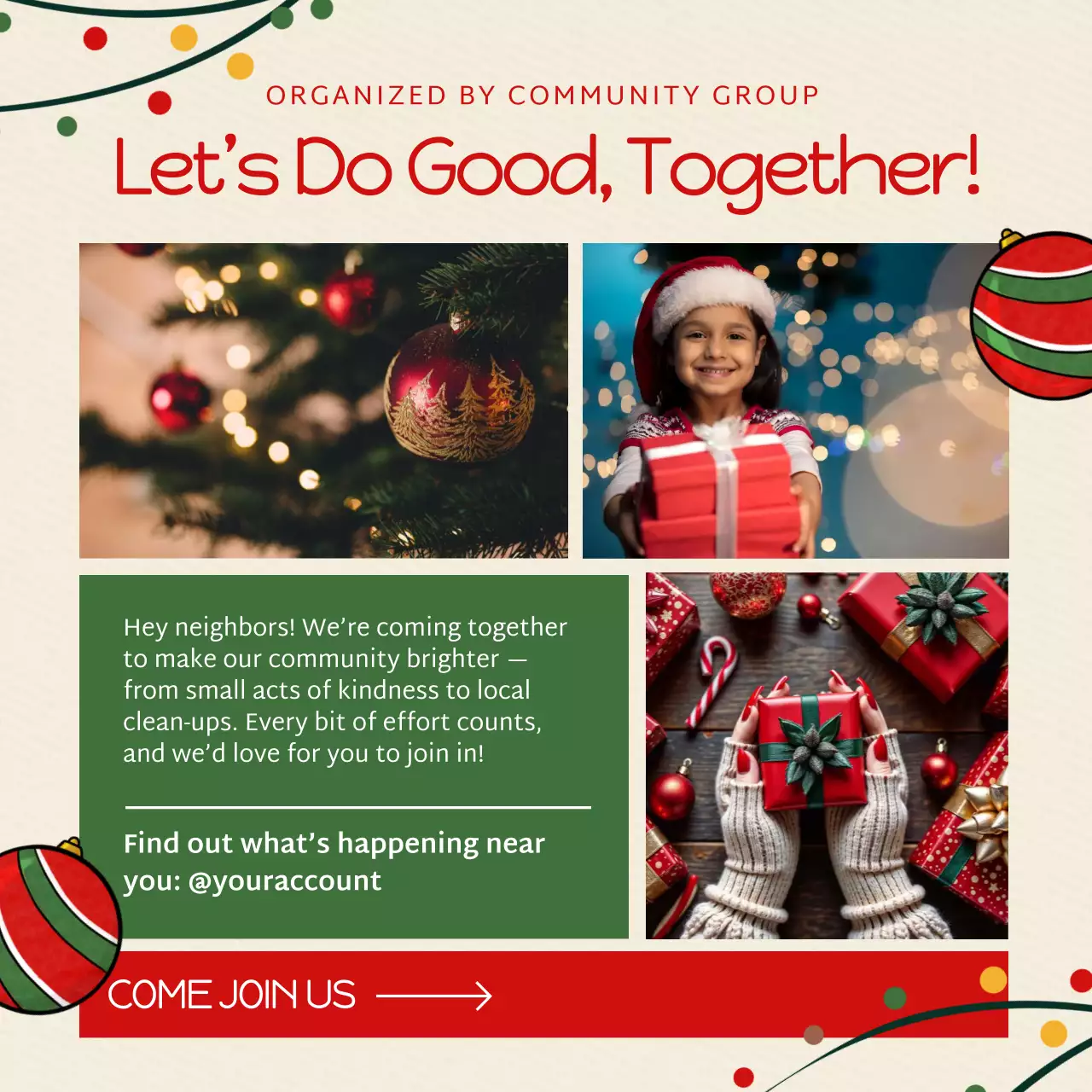 Red Festive Community Participation Announcement