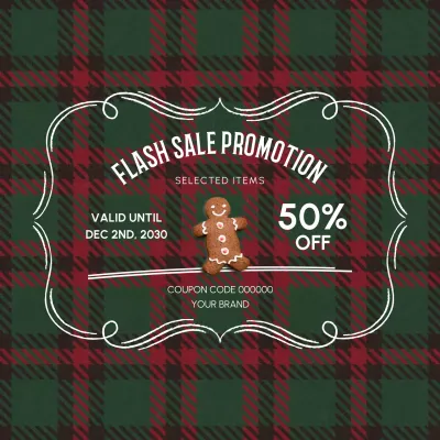 Green and Red Vintage Sale Advertisement Post