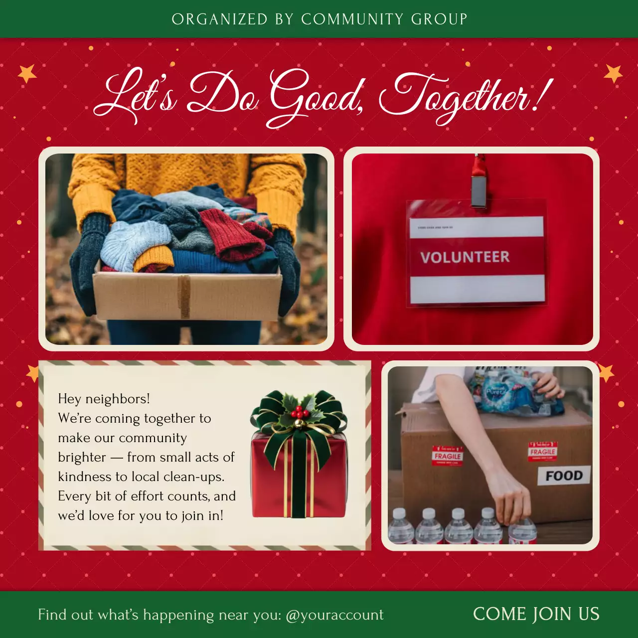 Red Festive Community Participation Announcement