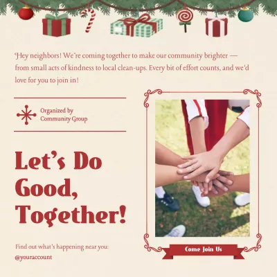 Red Festive Community Participation Announcement