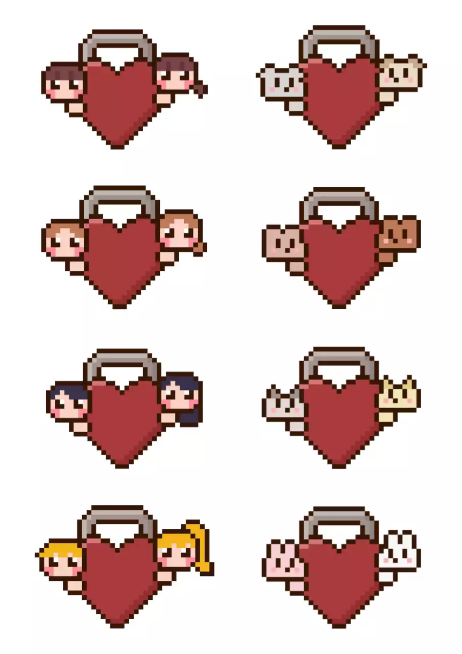 빨강 레트로 캐릭터 문구