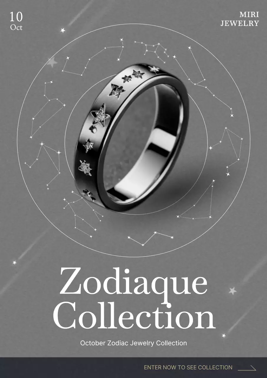 Grey Elegant Jewelry Promotion Poster