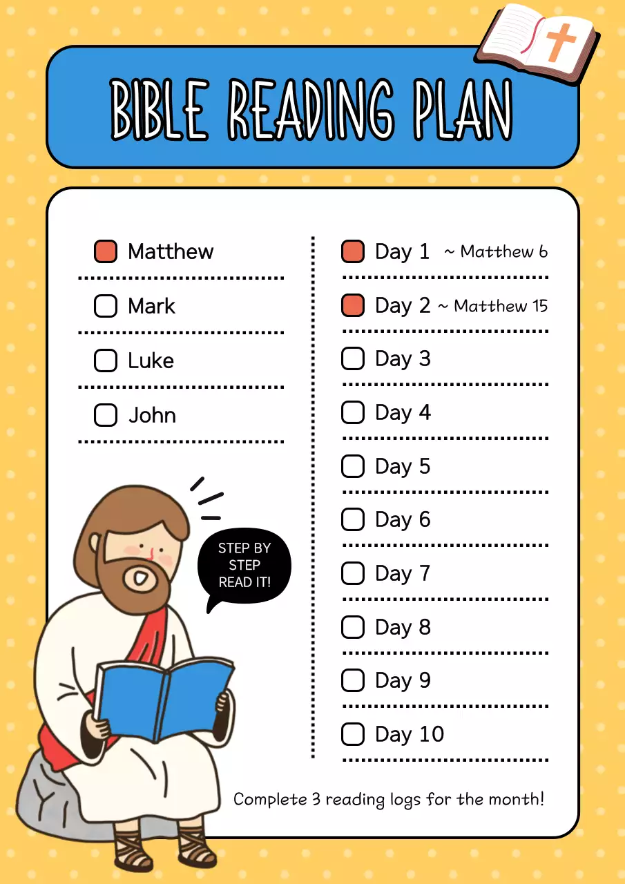 Yellow Simple Bible Planner Poster