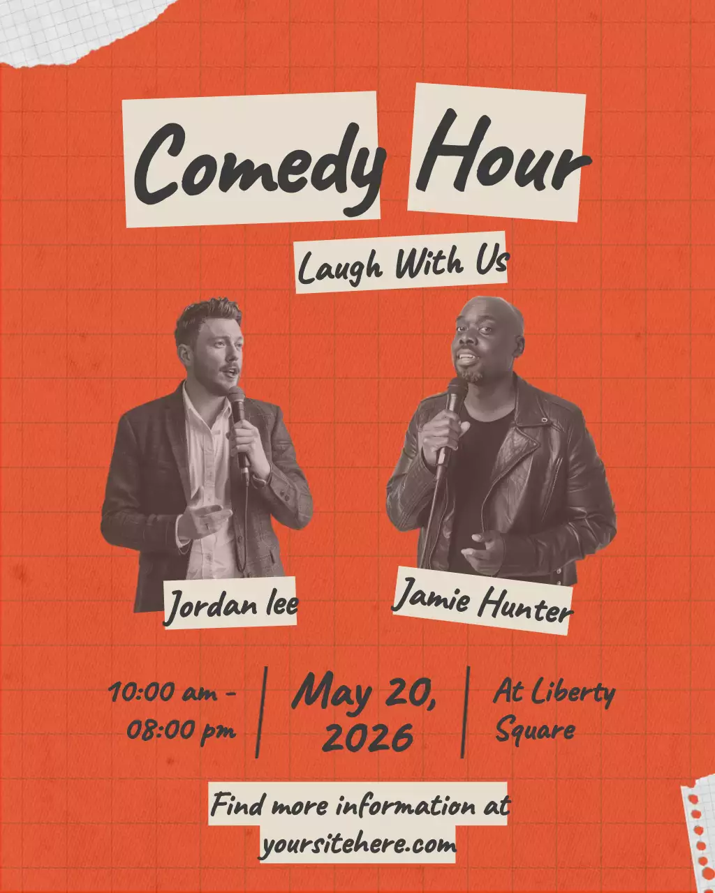 Orange Retro Comedy Announcement Instagram Post