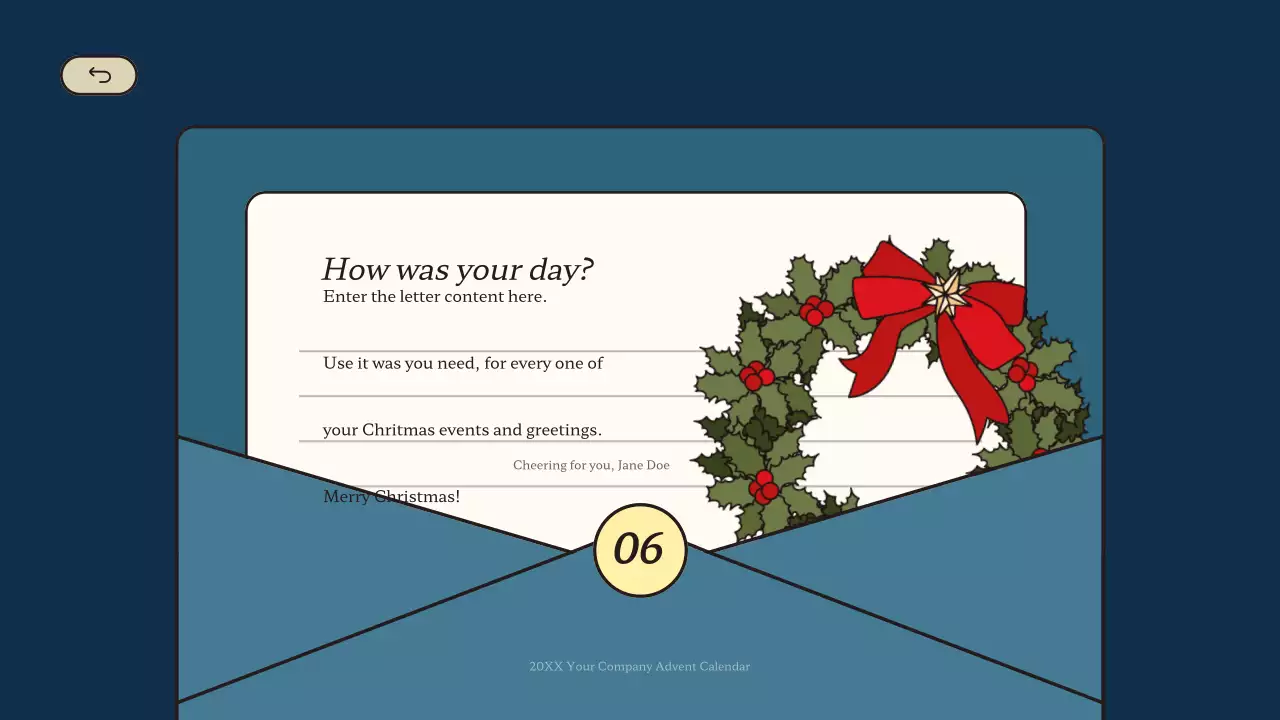 Navy Traditional Christmas Calendar Presentation