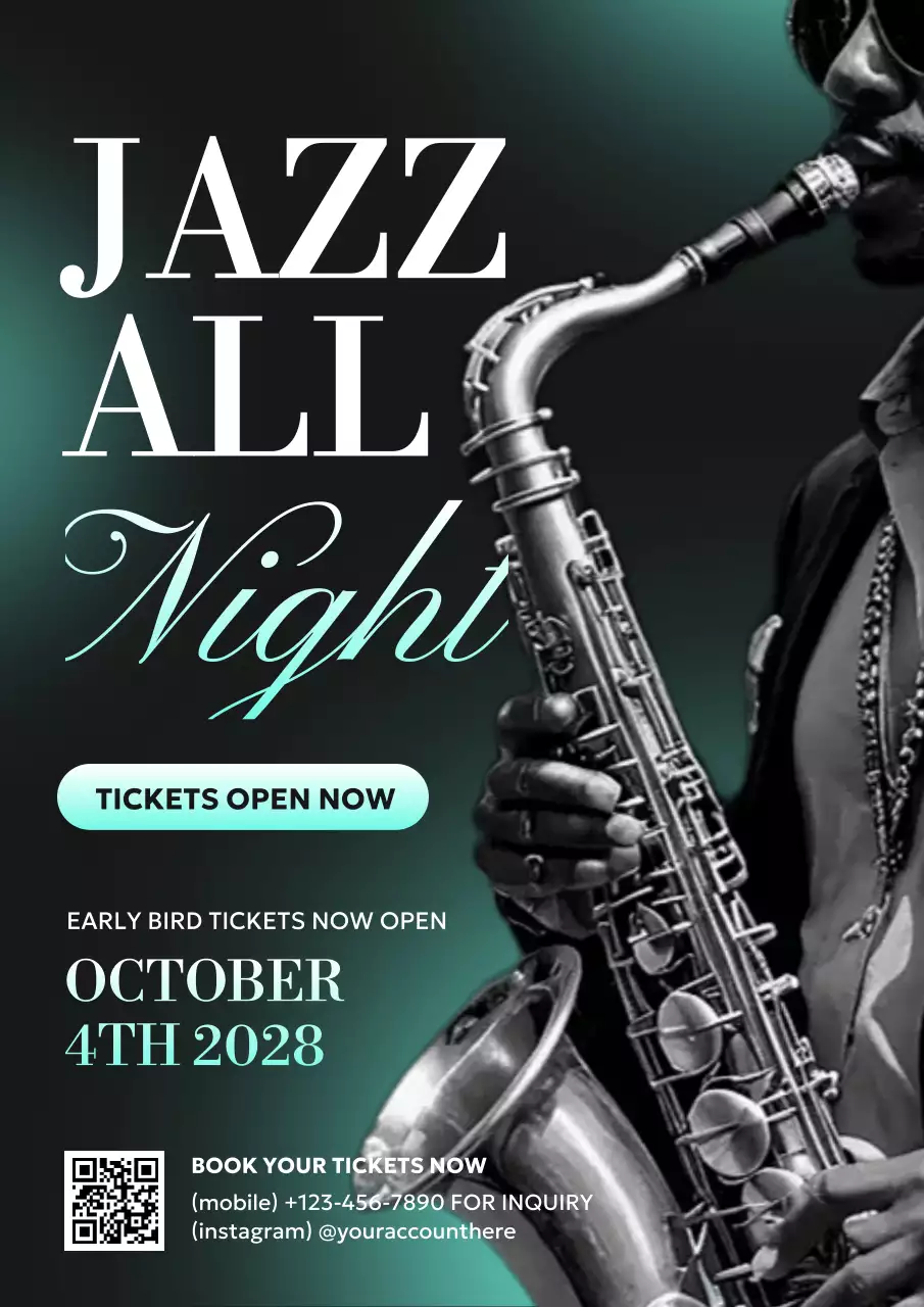 Black Elegant Jazz Promotion Poster