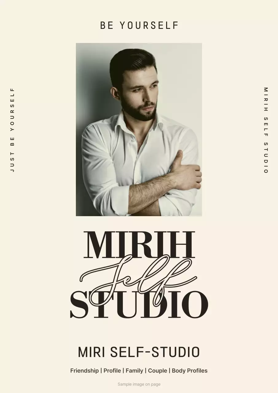 Modern self-studio flyer in beige