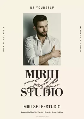 Modern self-studio flyer in beige