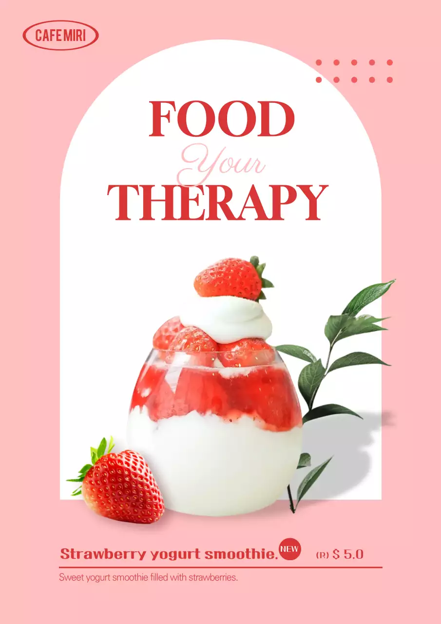 Strawberry yogurt with a pink, soft touch webposter