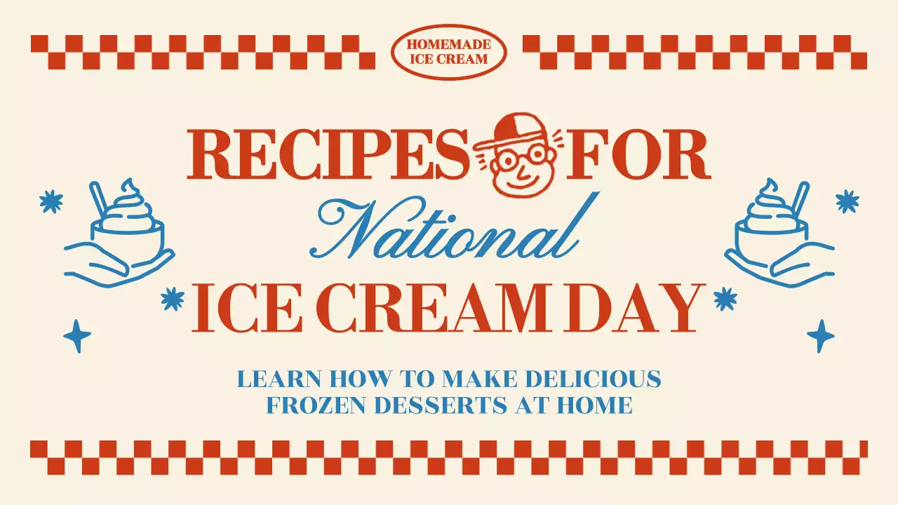 Red Retro Ice Cream Recipe YouTube Thumbnail