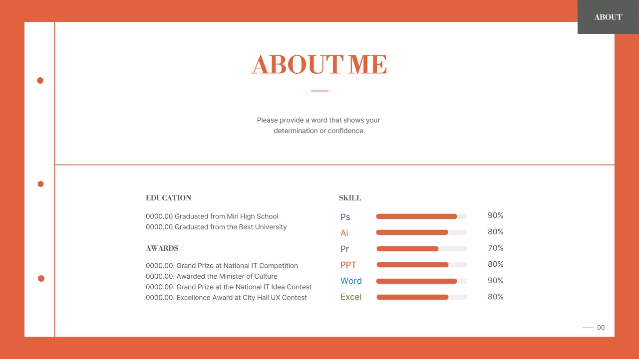 Orange Minimal Portfolio Resume Presentation