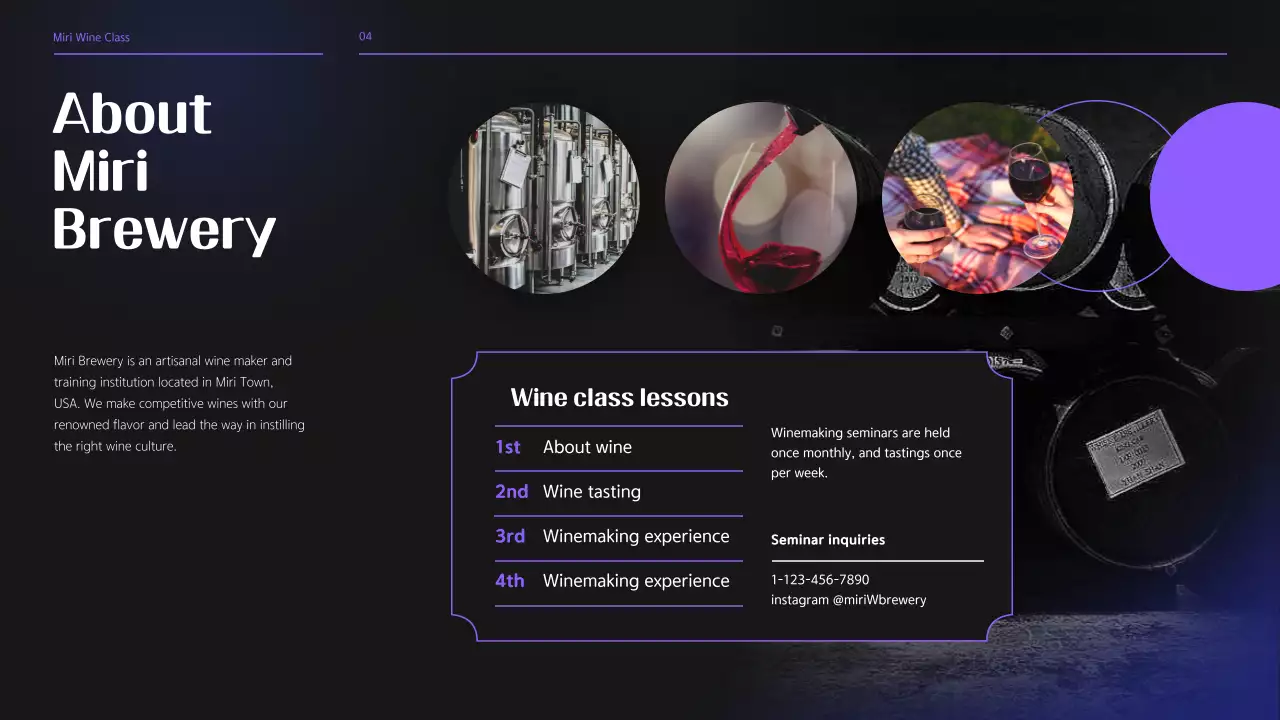 Purple Elegant Wine Event Presentation