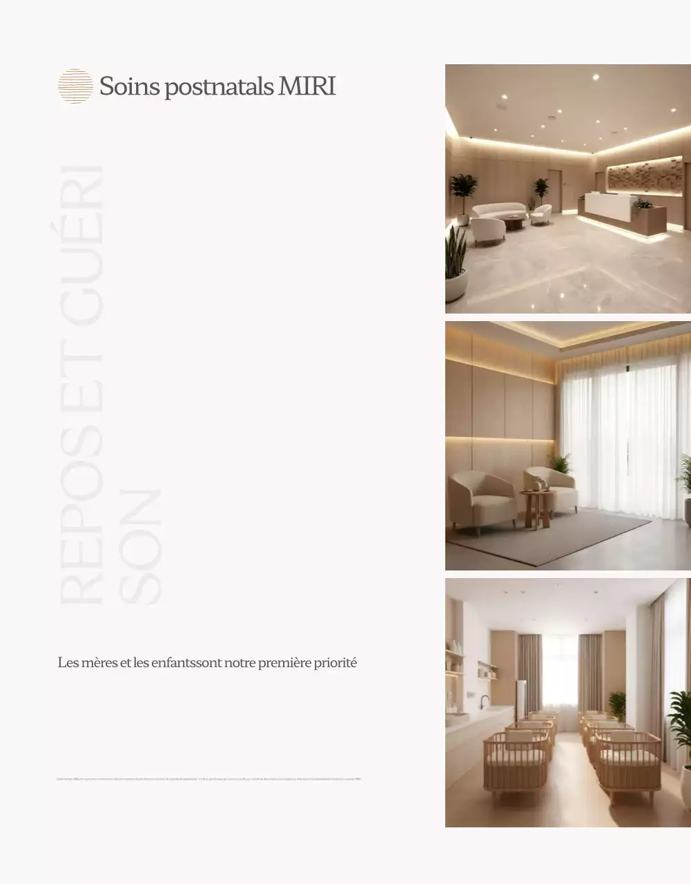 Promotion du centre de soins post-partum de luxe Beige