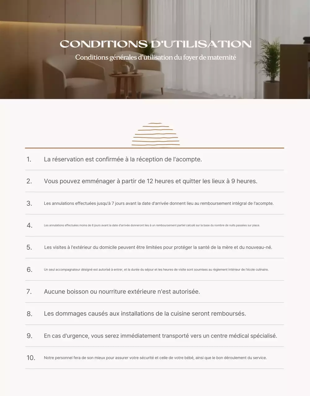 Promotion du centre de soins post-partum de luxe Beige