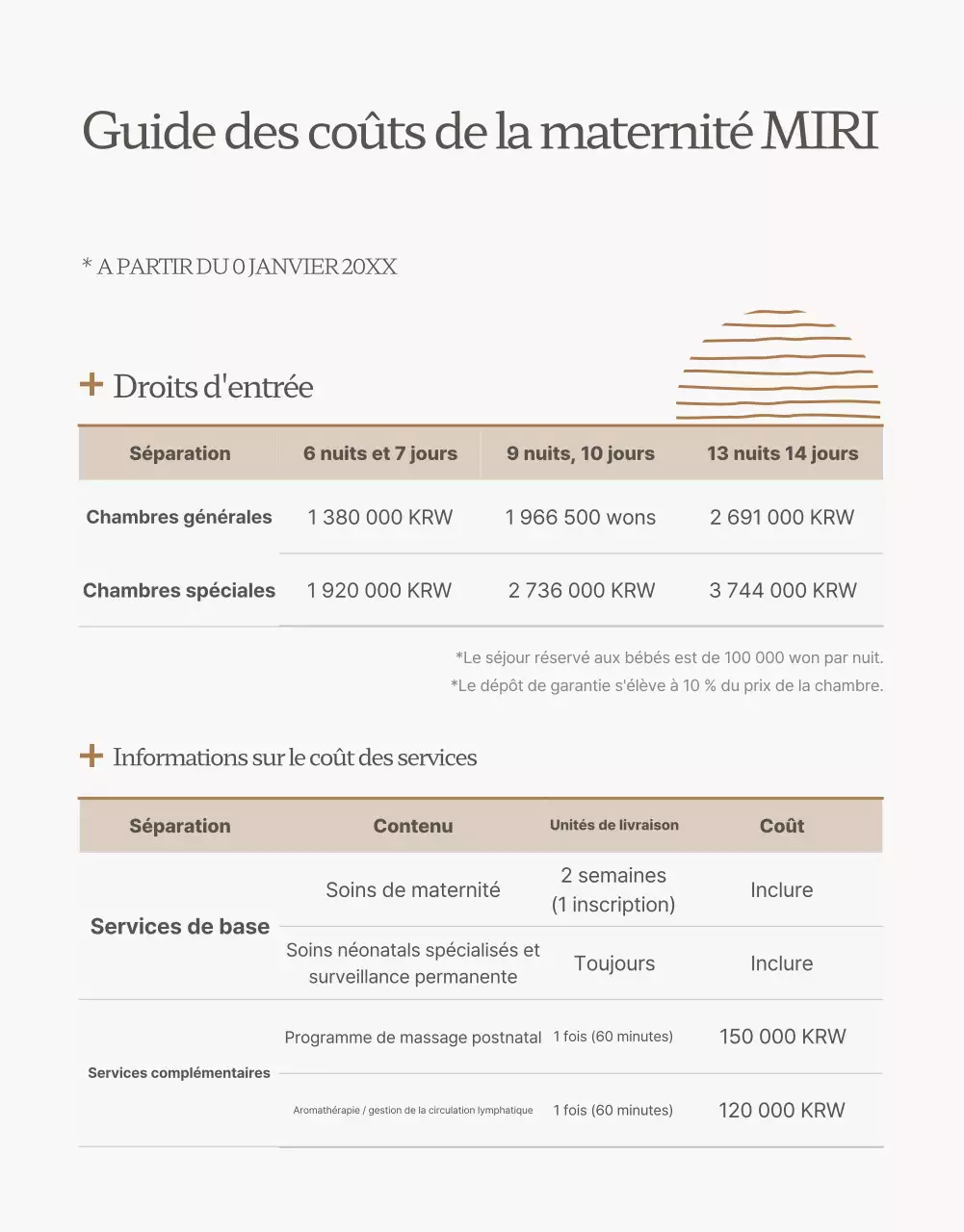 Promotion du centre de soins post-partum de luxe Beige