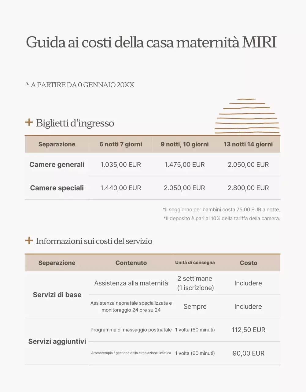 Promozione del centro di assistenza post-parto Beige Luxury