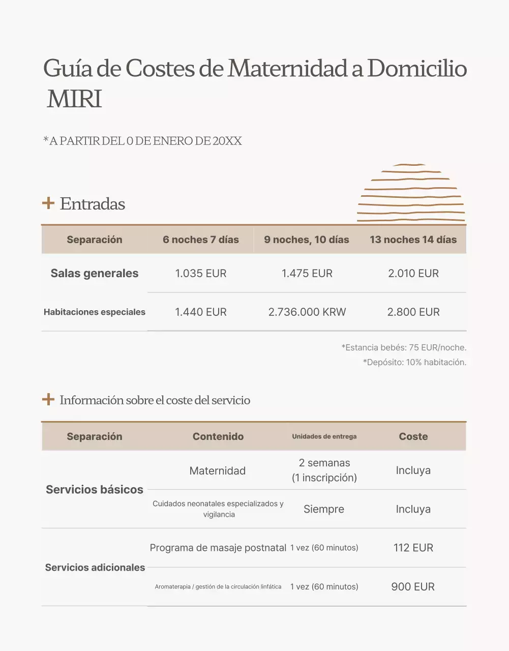 Promoción del centro de cuidados posparto de lujo Beige
