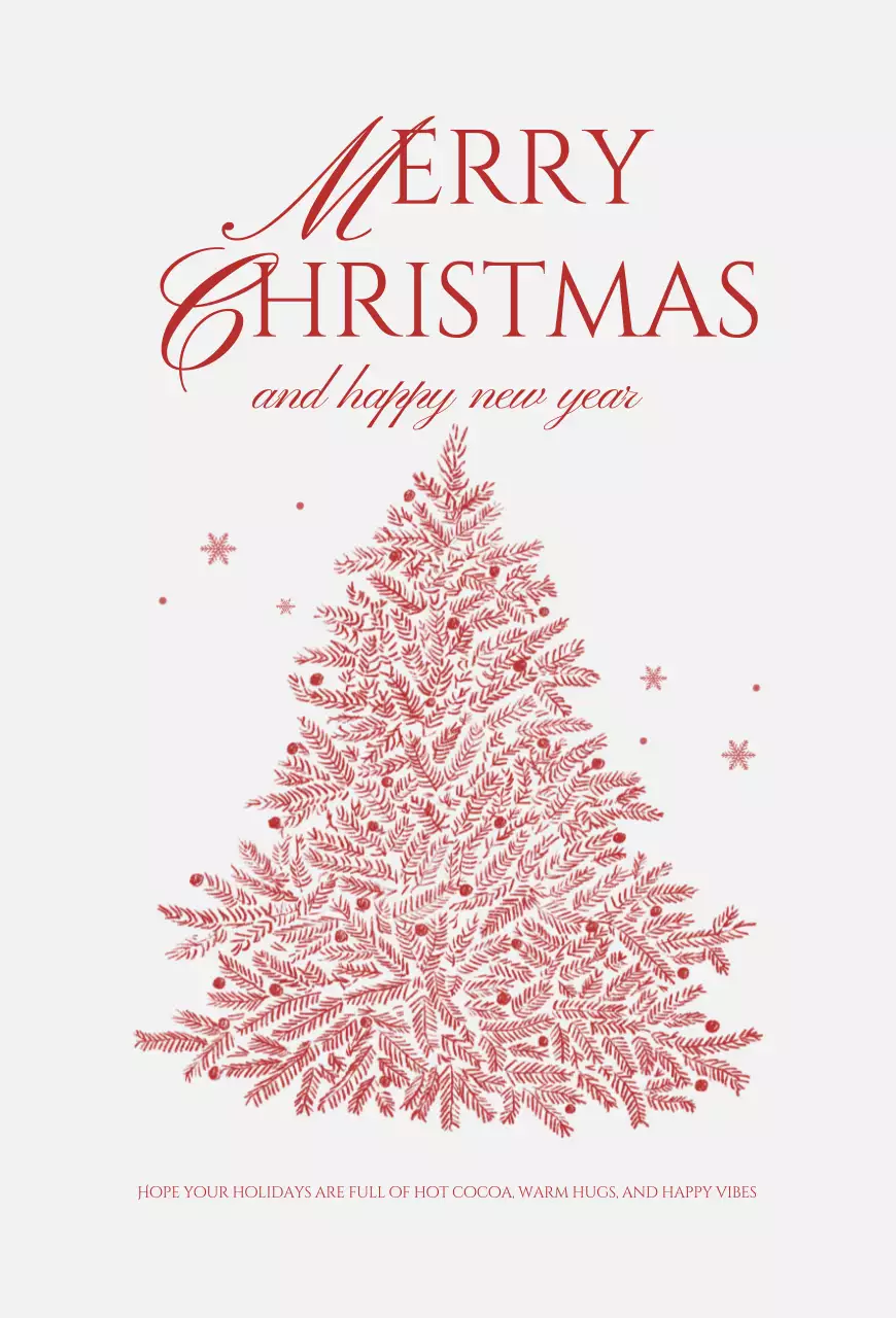 Kartu Pos Natal Klasik Merah