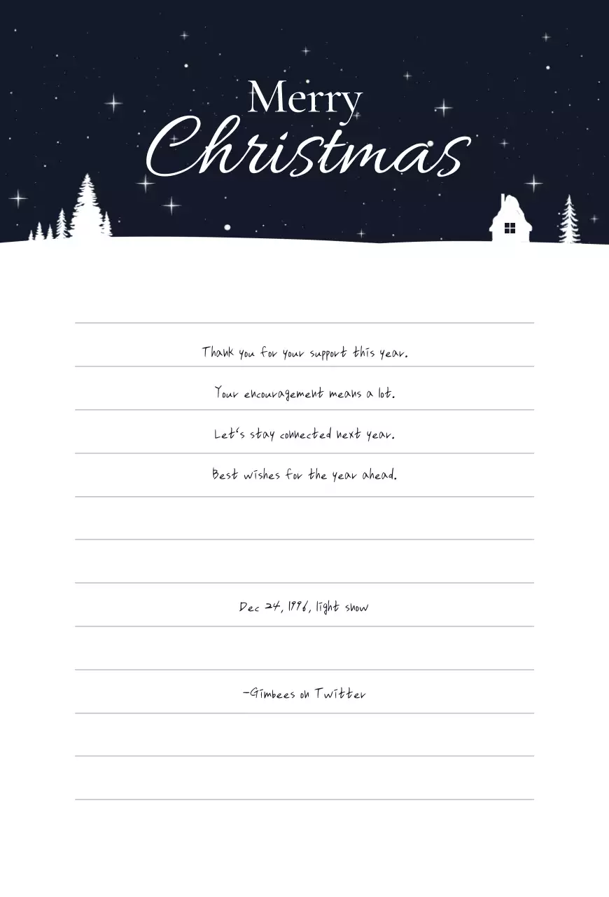 Kartu Pos Natal Klasik Putih