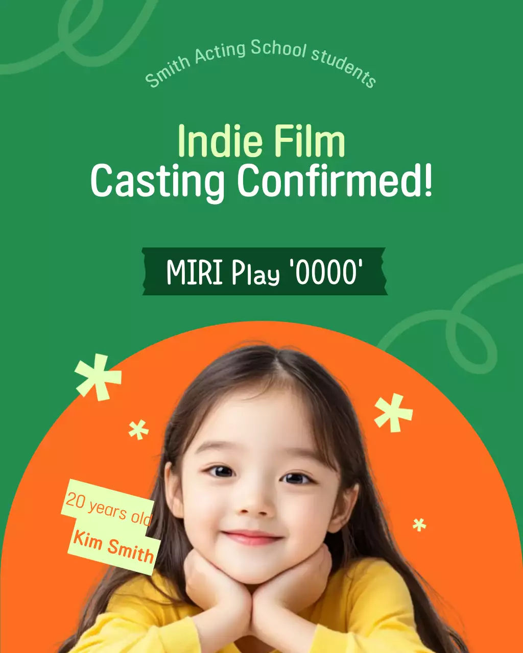 Green Simple Child Actor Casting Promotion