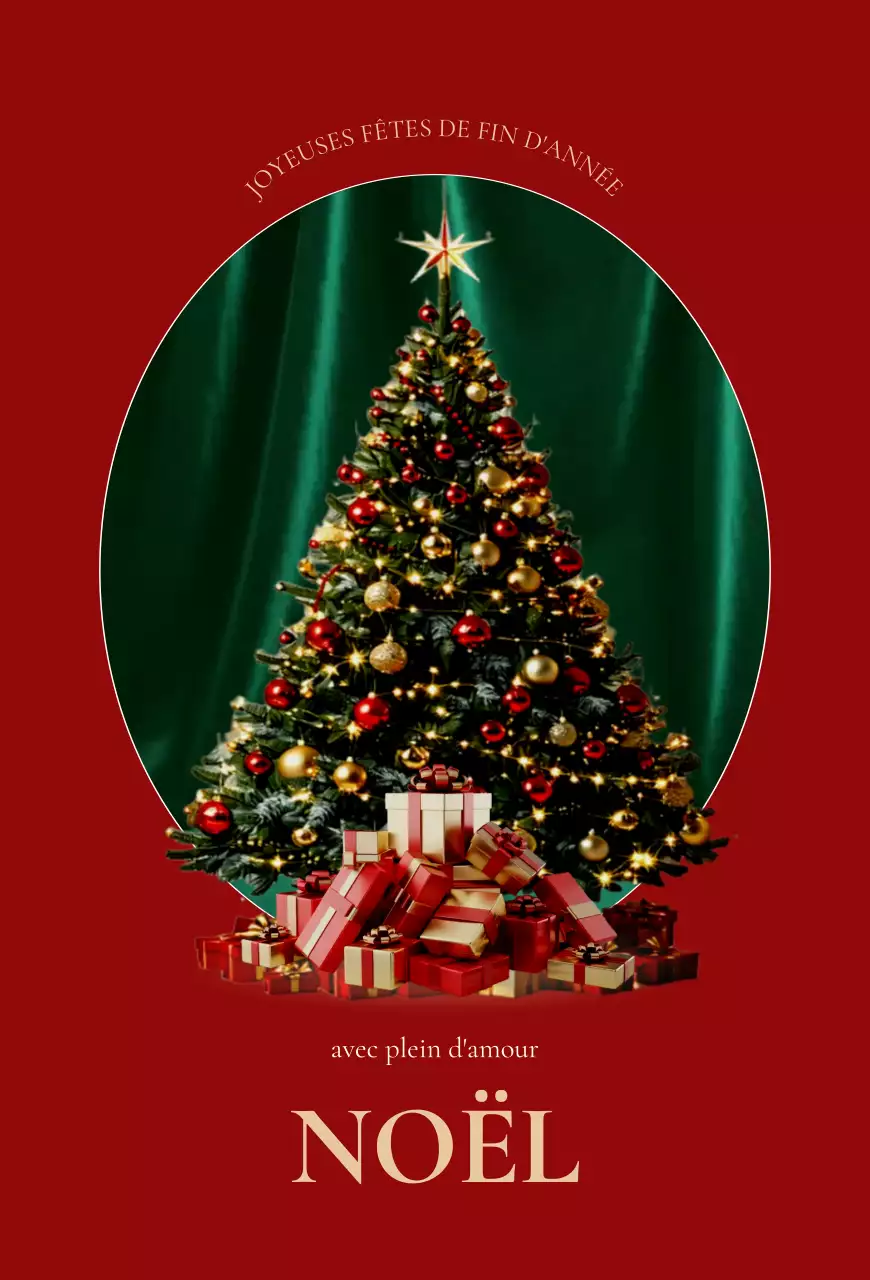 Carte de Noël classique rouge