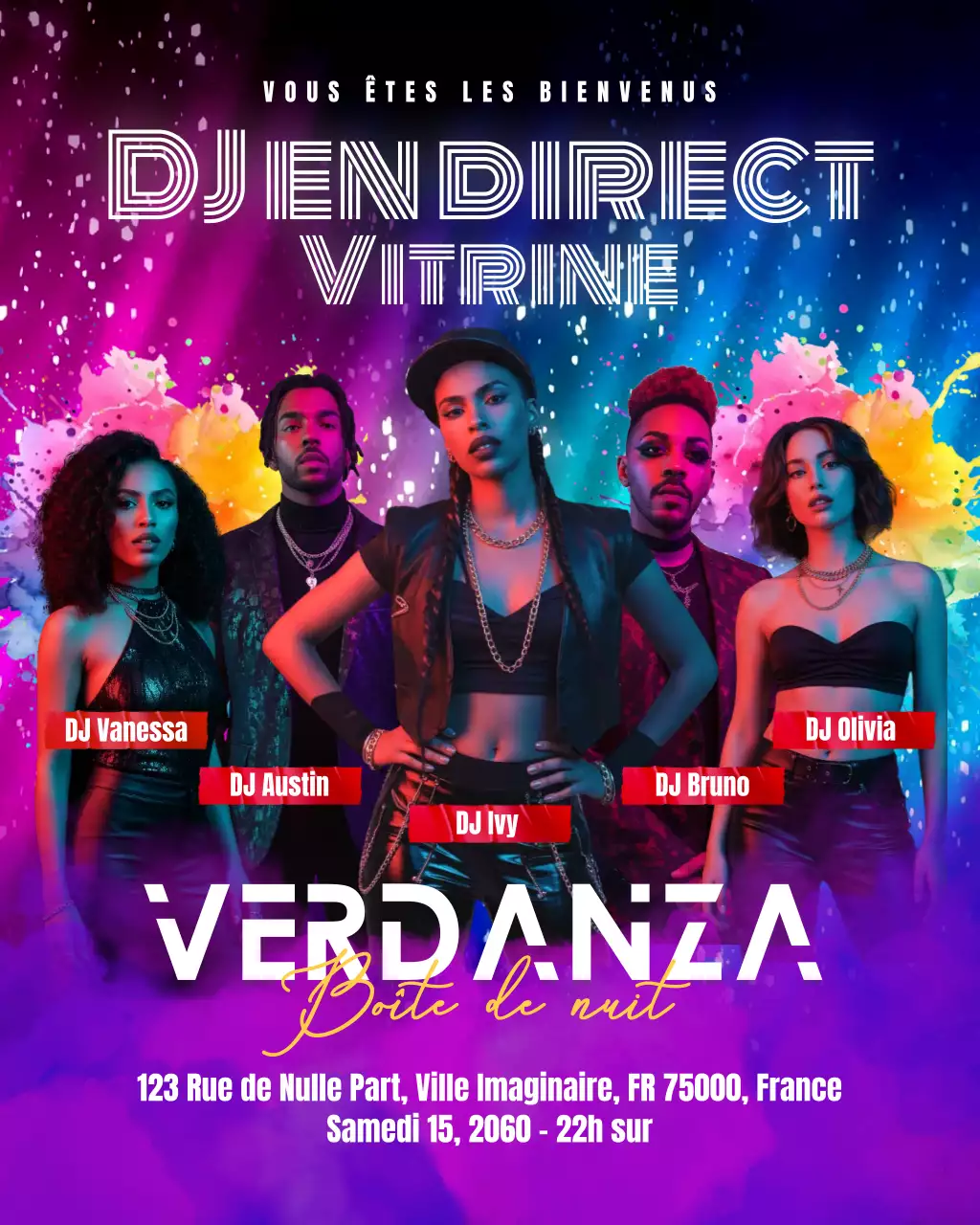 Article sur un événement de boîte de nuit tendance Rainbow Neon Trendy