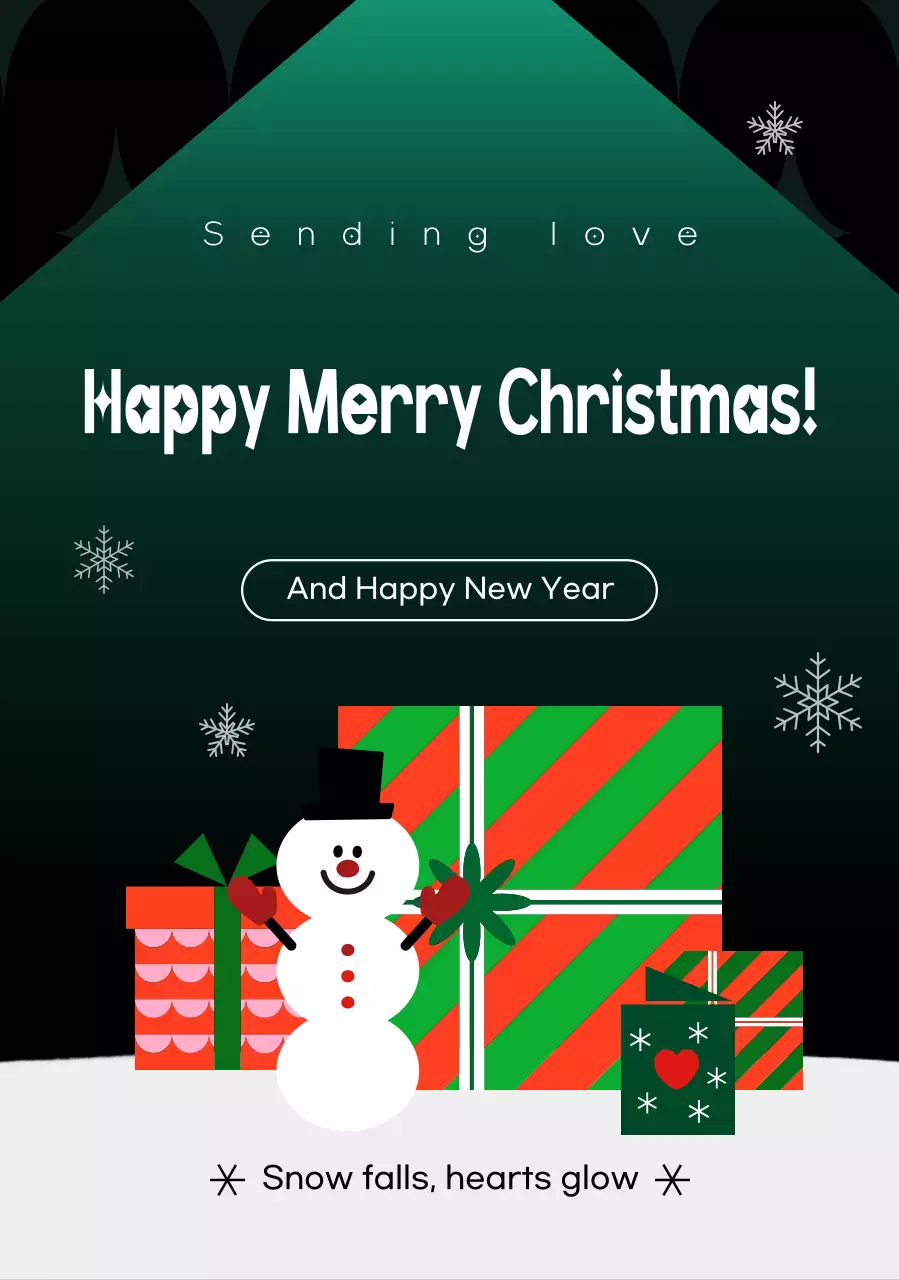 Kartu Natal Hijau Sederhana