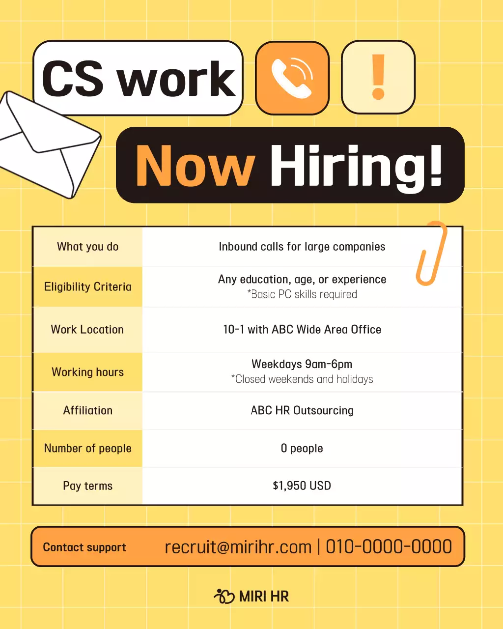 Yellow Clean Recruitment Recruitment