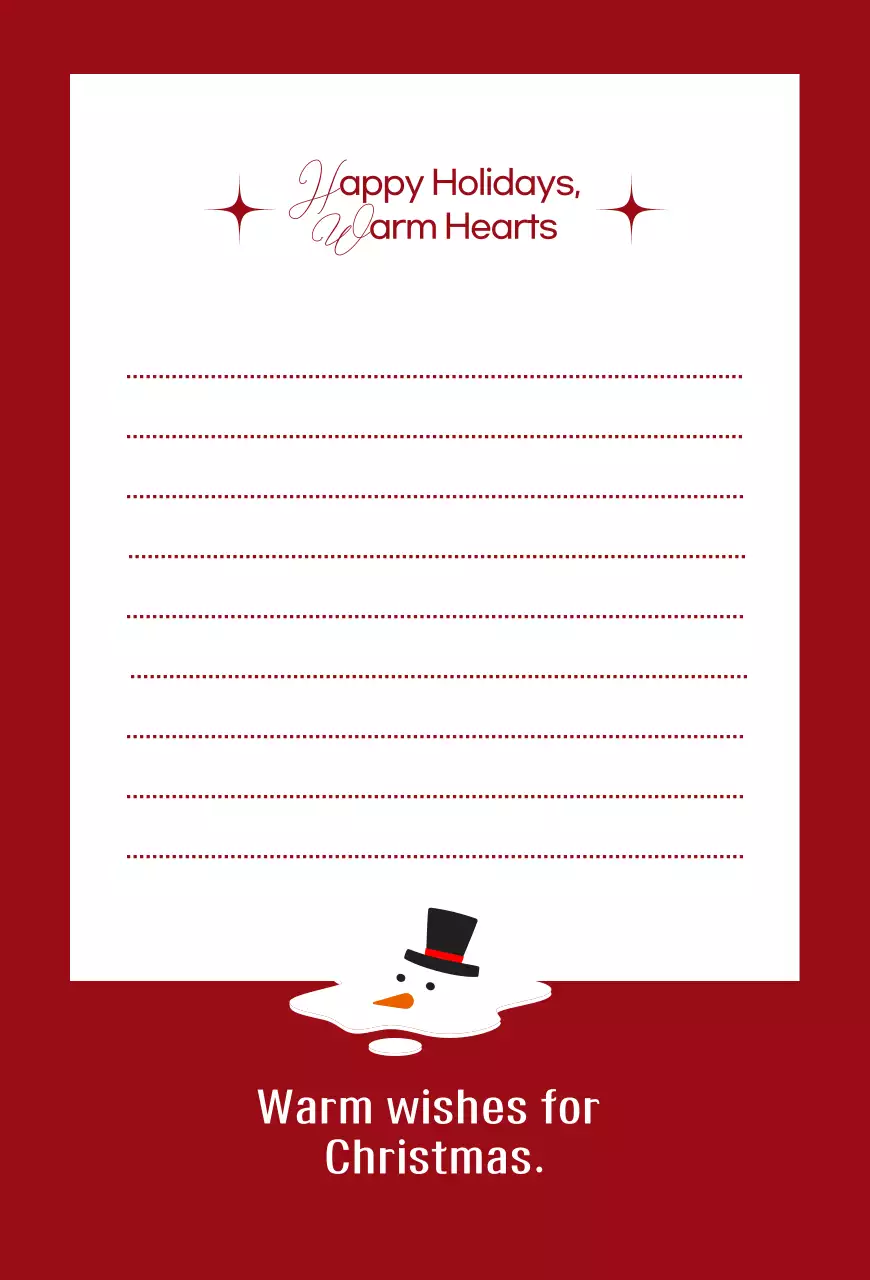 Kartu Liburan Sederhana Merah