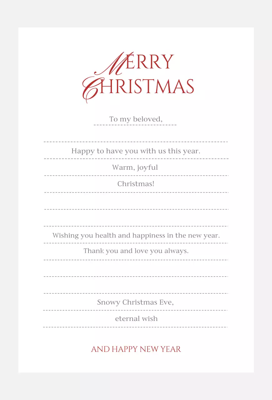 Kartu Pos Natal Klasik Merah