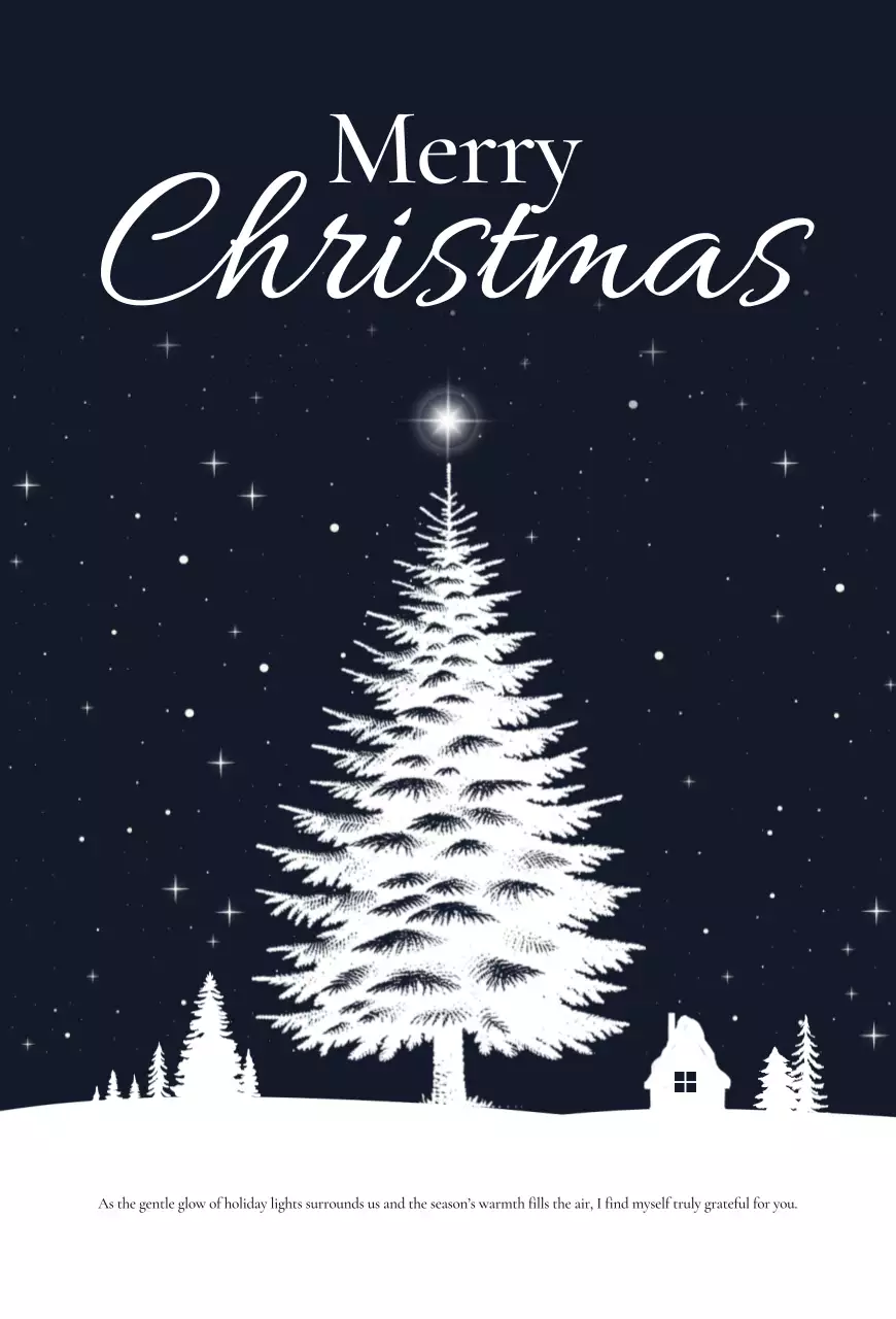 Kartu Pos Natal Klasik Putih