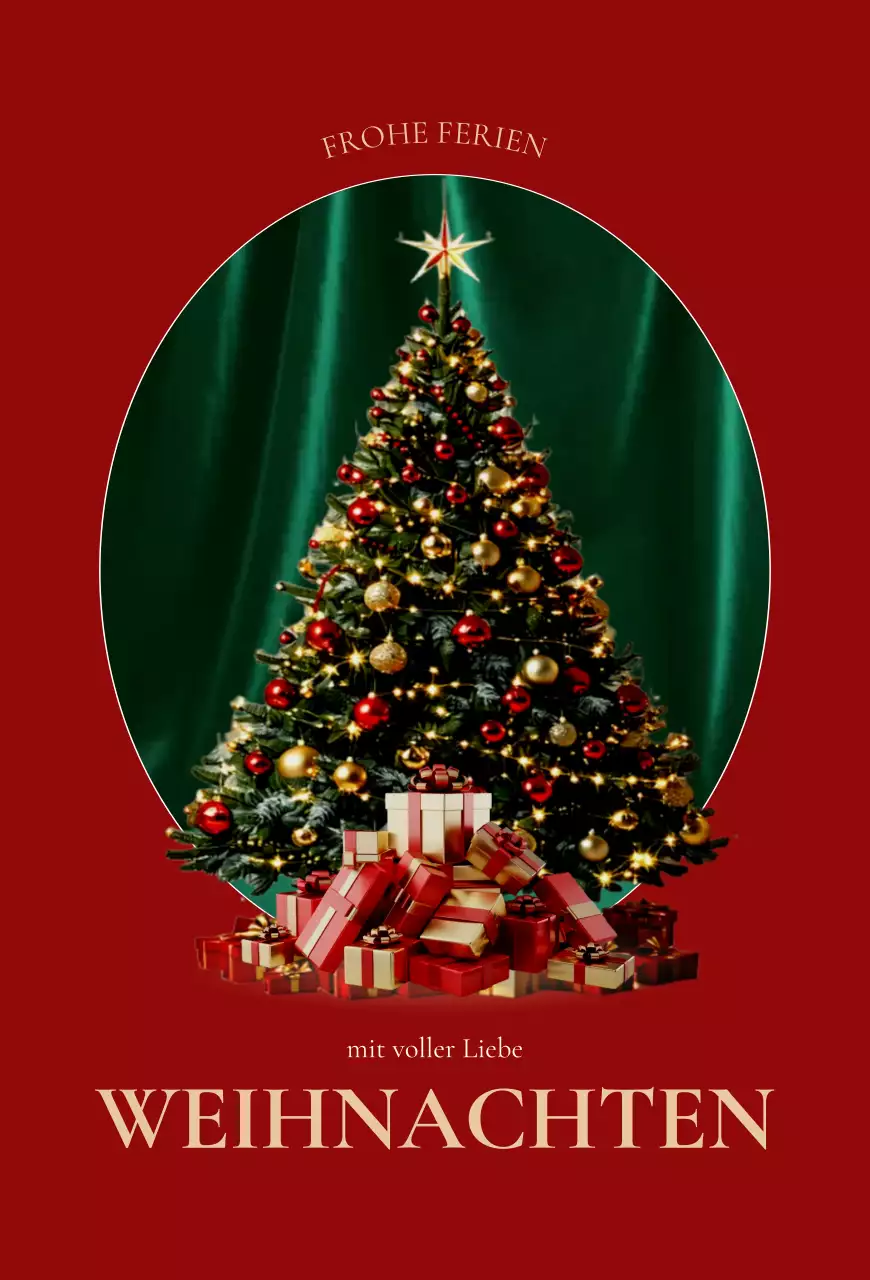 Rote klassische Weihnachtskarte