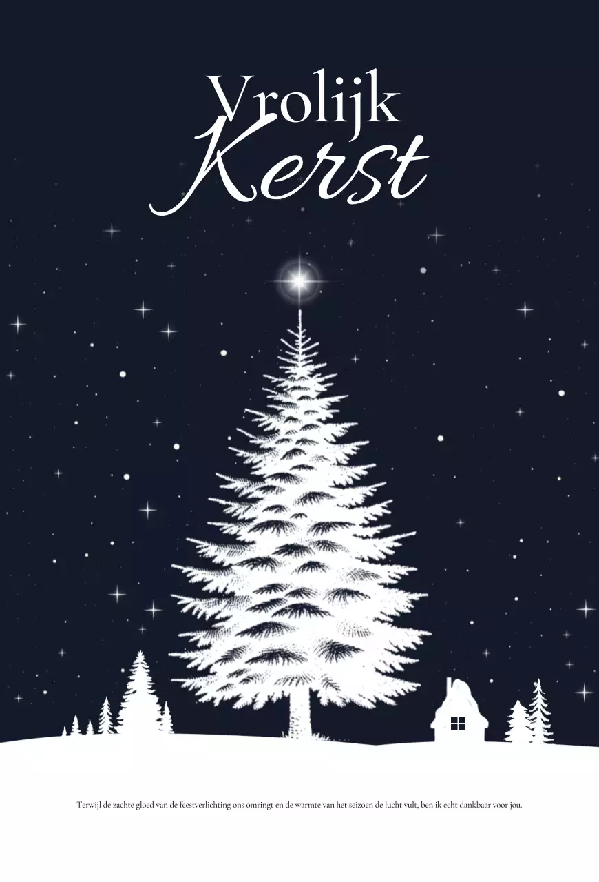 Witte klassieke kerstkaart