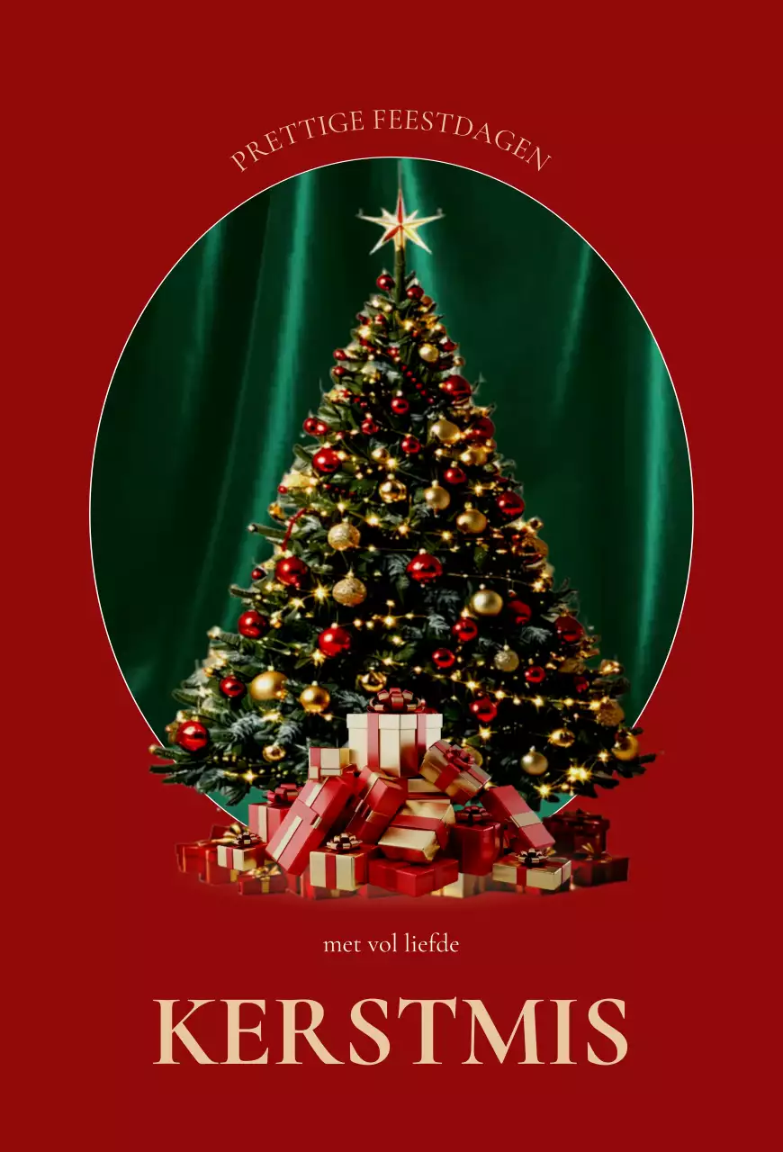 Rode klassieke kerstkaart