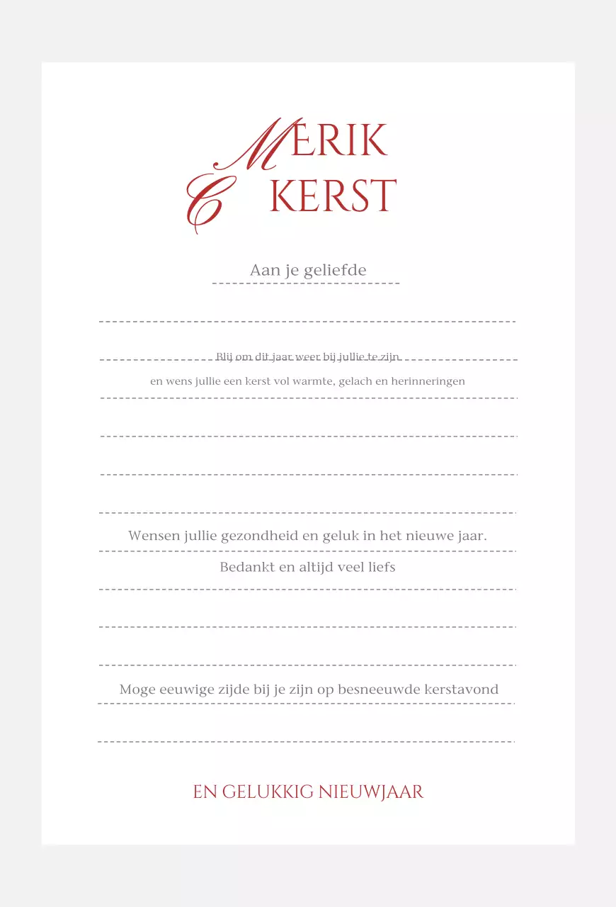 Rode klassieke kerstkaart