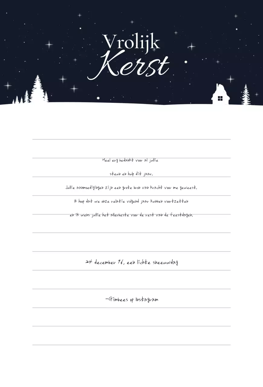 Witte klassieke kerstkaart