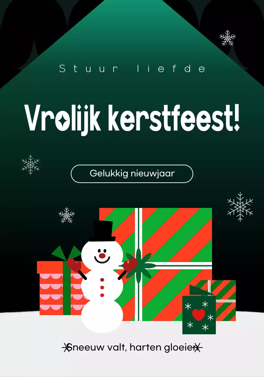 Groene eenvoudige kerstkaart