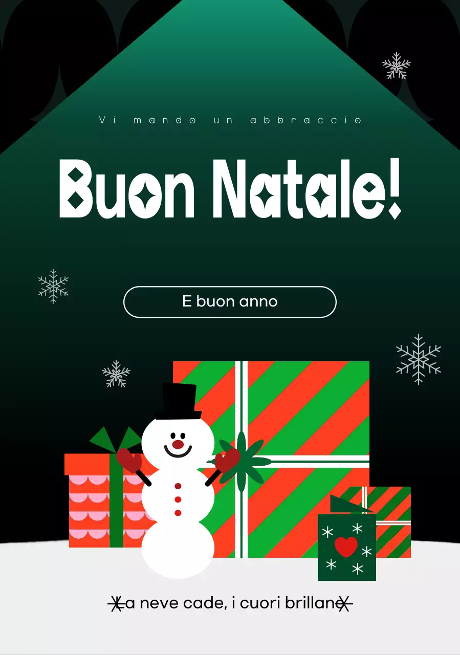 Biglietto di Natale semplice verde