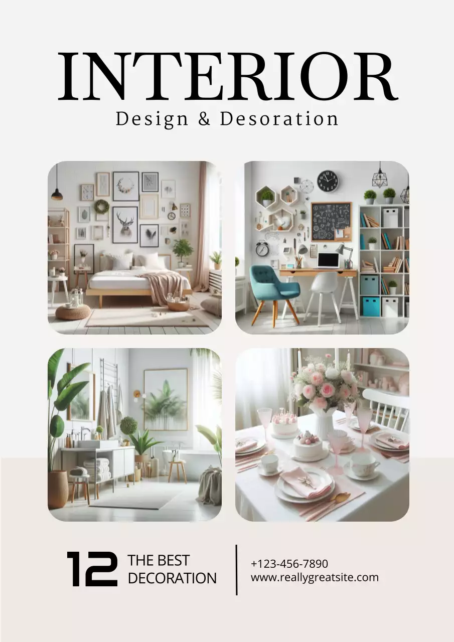 베이지 모던 인테리어 광고 책 표지