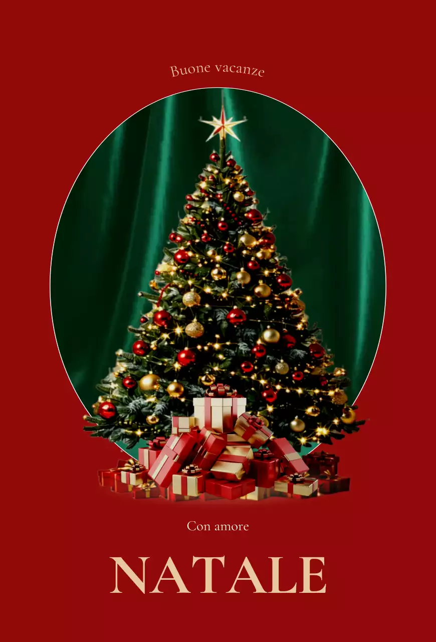 Biglietto di Natale classico rosso