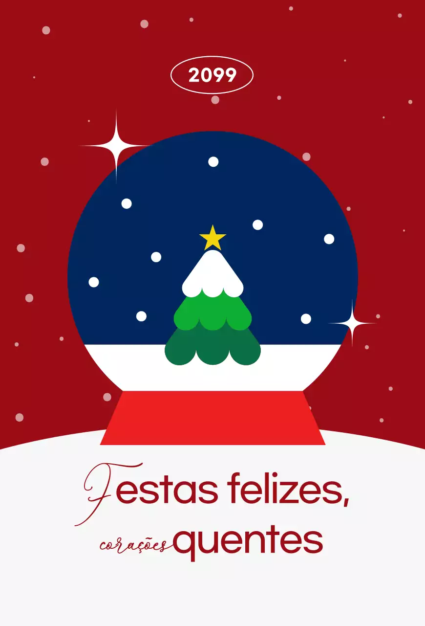Cartão de Natal Simples Vermelho