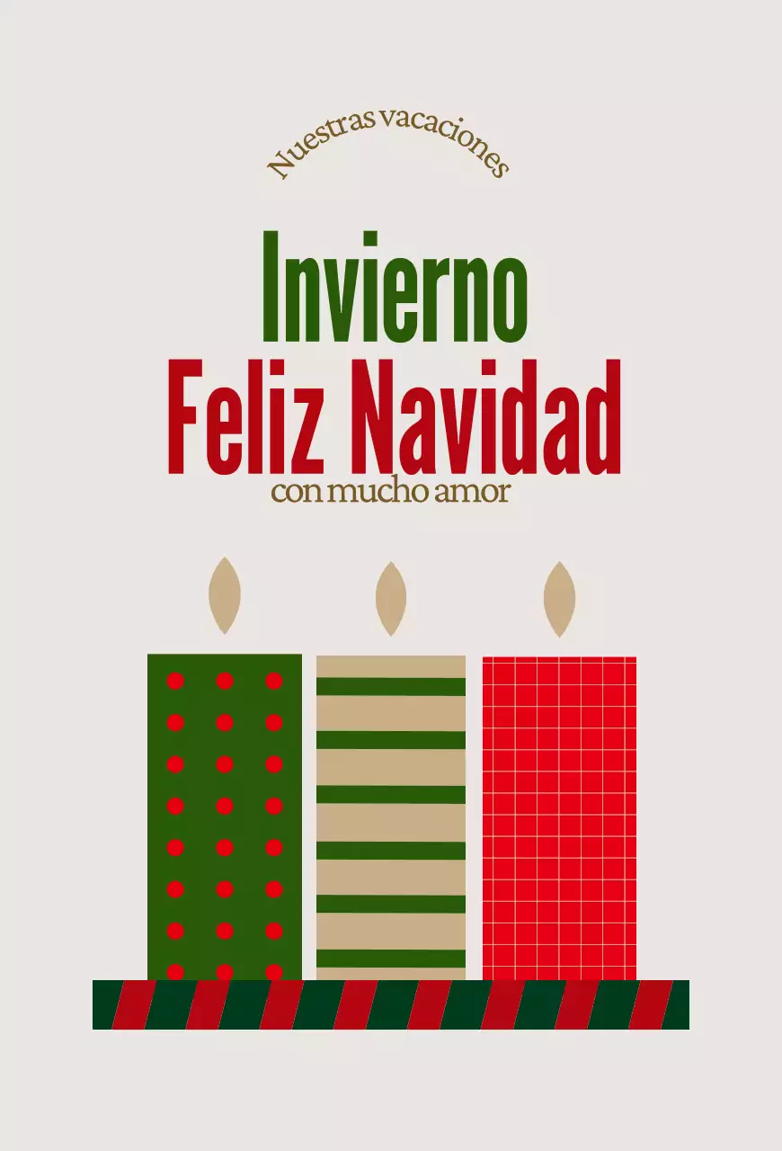 Tarjeta navideña sencilla roja