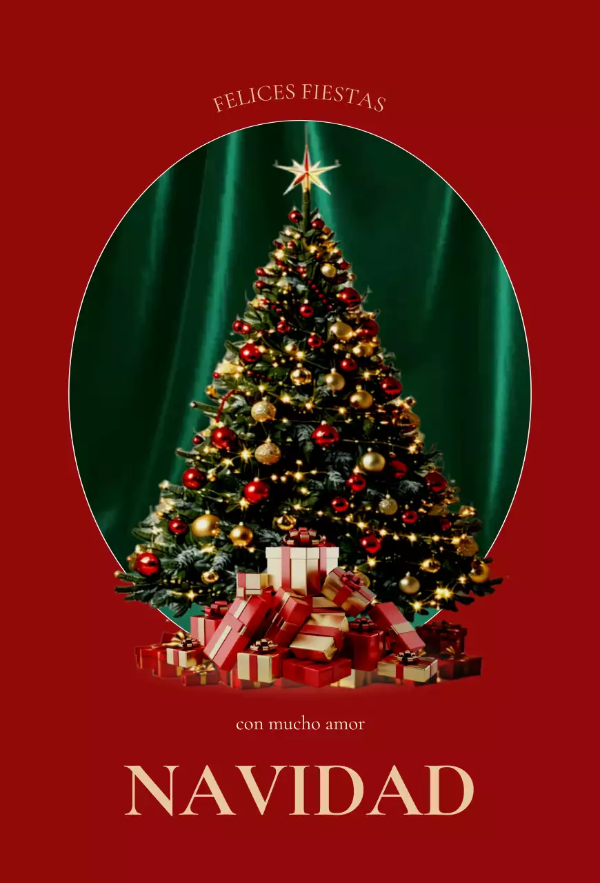 Tarjeta navideña clásica roja
