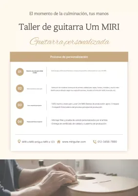 Guía para la fabricación de guitarras clásicas color beige