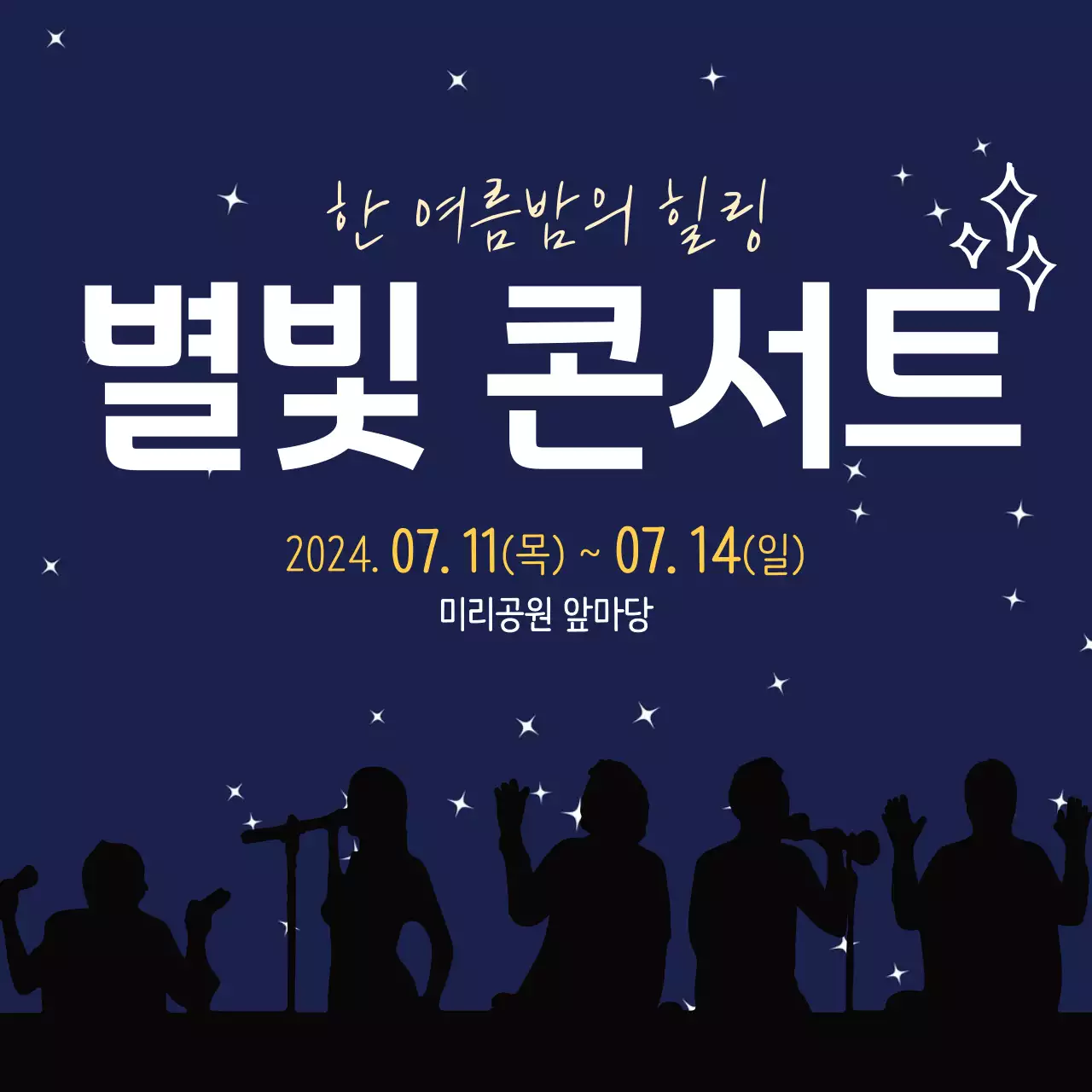 어두운 별빛 밤하늘 이미지의 콘서트 홍보 게시물