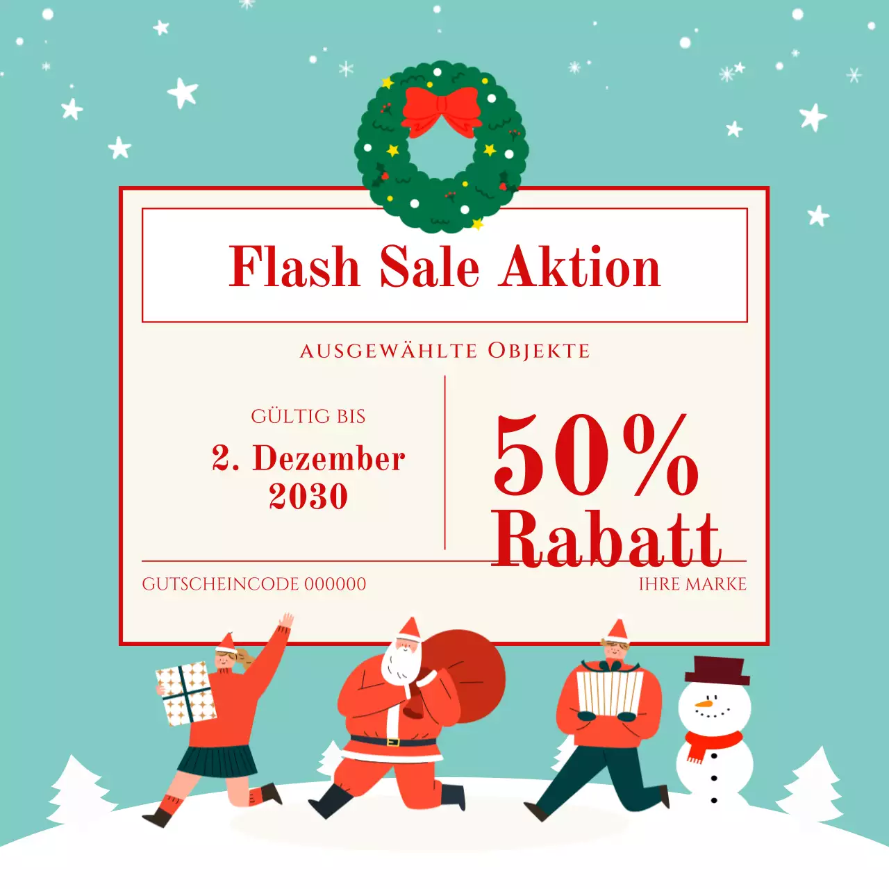 Grüne Festtags-Verkaufsaktion